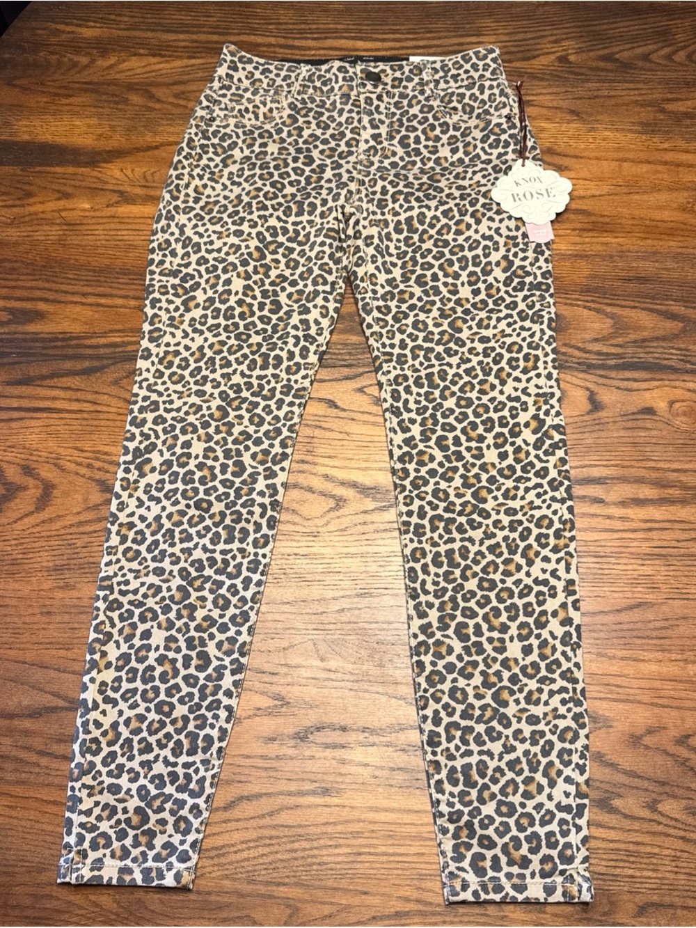 NWT Knox Rose Mid Rise Ankle Skinny Animal Cheetah Print Size 4